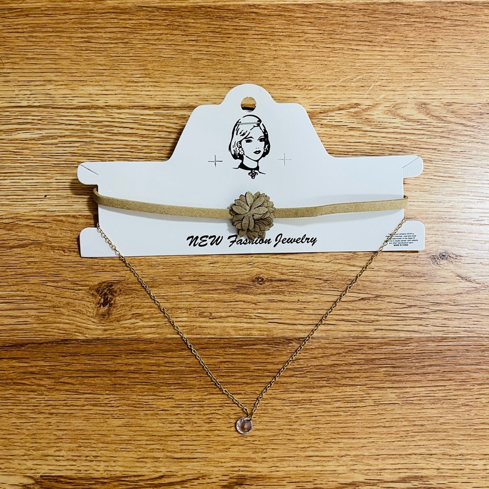 Gold Flower Choker Necklace by Fashion Jewelry